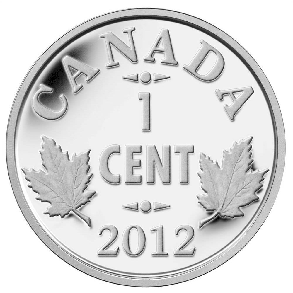 RDC 2012 Canada 1-cent Farewell to the Penny Silver 5-coin Set (No Tax) Outer Box Scuffed