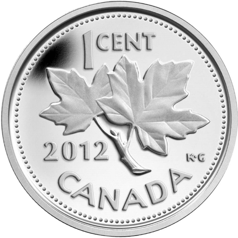 RDC 2012 Canada 1-cent Farewell to the Penny Silver 5-coin Set (No Tax) Outer Box Scuffed