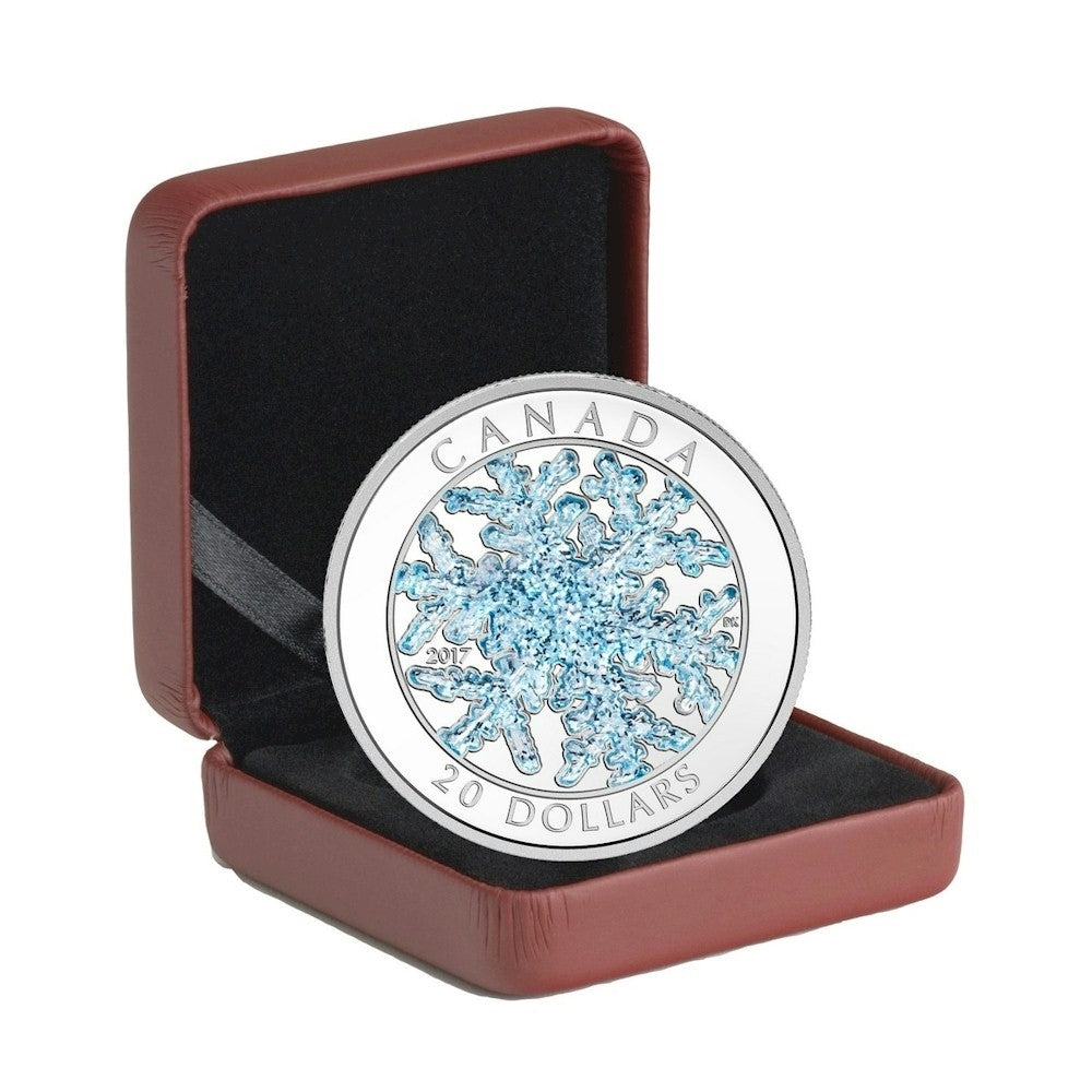 RDC 2017 Canada $20 Snowflake Coloured Silver Coin (No Tax) impaired