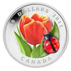 RDC 2011 Canada $20 Tulip with Venetian Glass Ladybug Fine Silver (Scratched capsule)