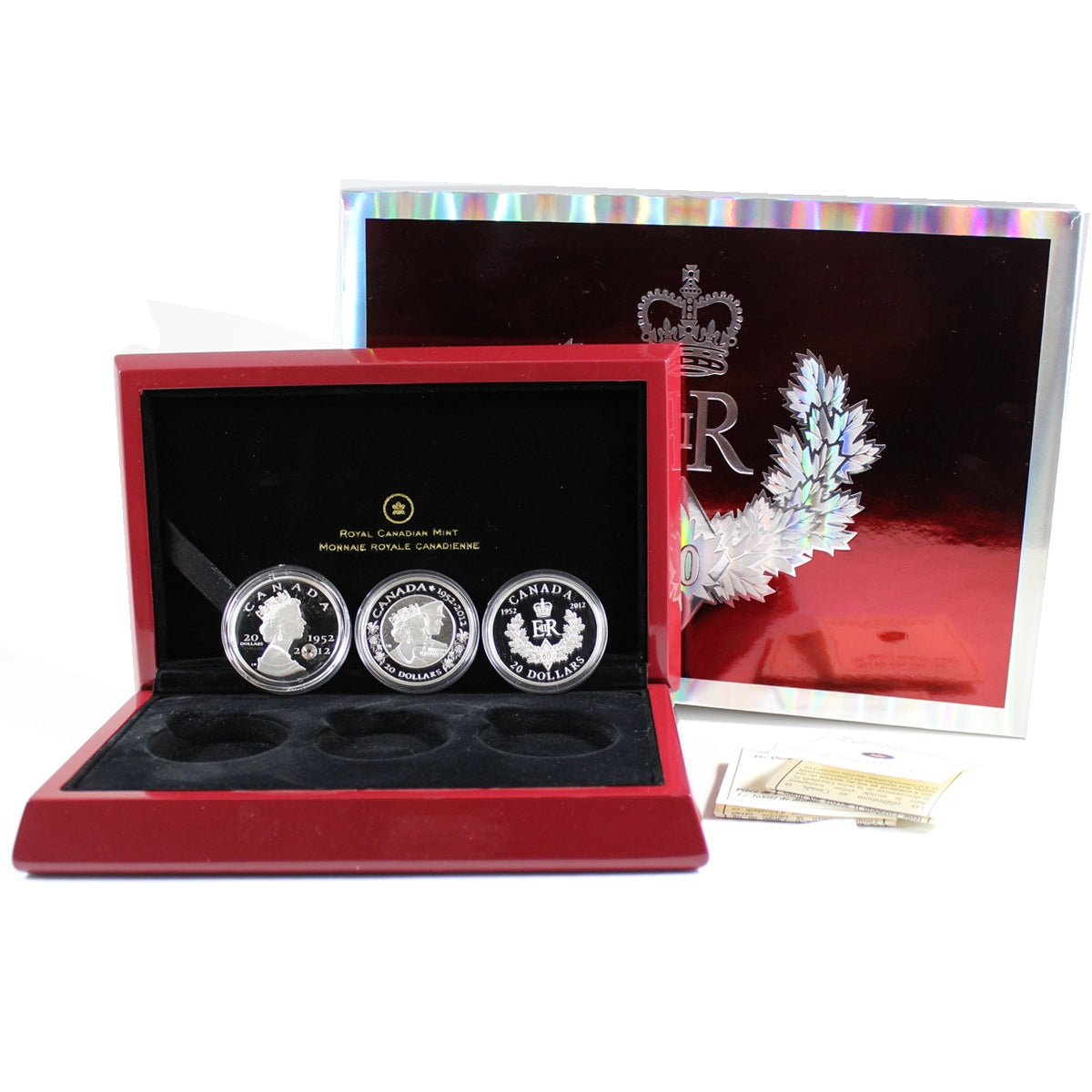 RDC 2012 Canada $20 Queen's Diamond Jubilee 3-Coin Set (Impaired) No Tax