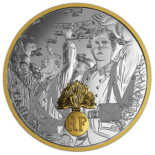 RDC 2018 Canada $20 First World War Allied Forces - France Fine Silver (No Tax) scratched capsule