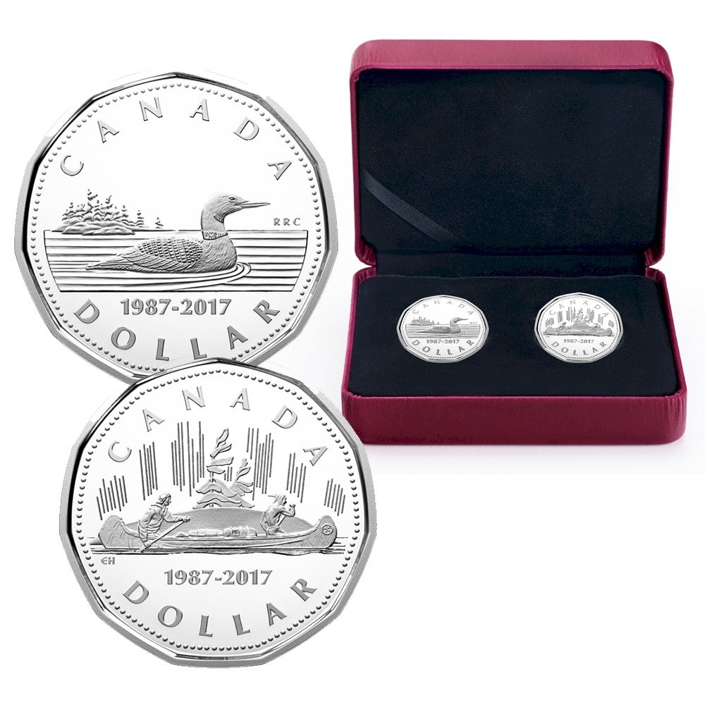 RDC 2017 Canada $1 30th Anniversary of the Loonie 2-coin (No Tax) impaired