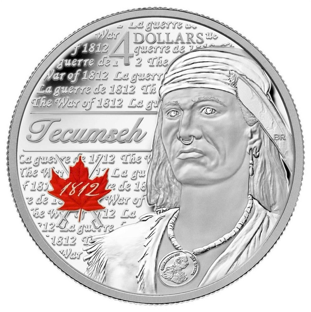 RDC 2012 Canada $4 Heroes of 1812 - Tecumseh Fine Silver (No Tax) scratch