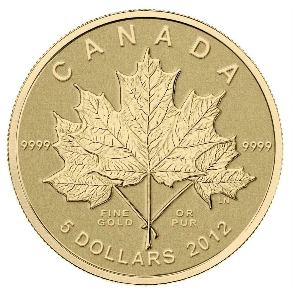 RDC 2012 Canada $5 Maple Leaf Forever 1/10oz. Fine Gold (No Tax) coin only