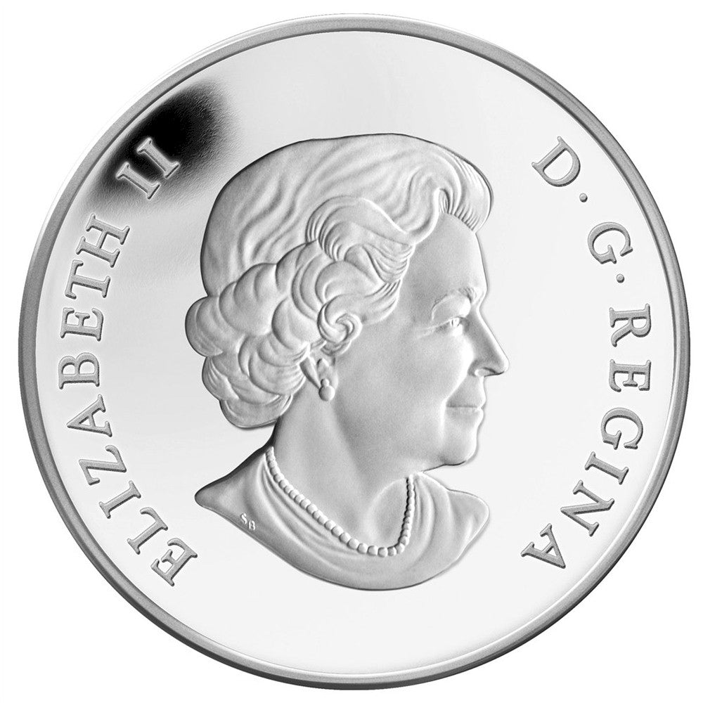 RDC 2014 Canada $25 75th Ann. First Royal Visit Ultra High Relief (No Tax) impaired