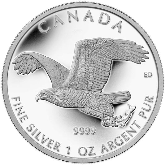RDC 2014 Canada $5 Bald Eagle Fine Silver Coin (No Tax) bent sleeve