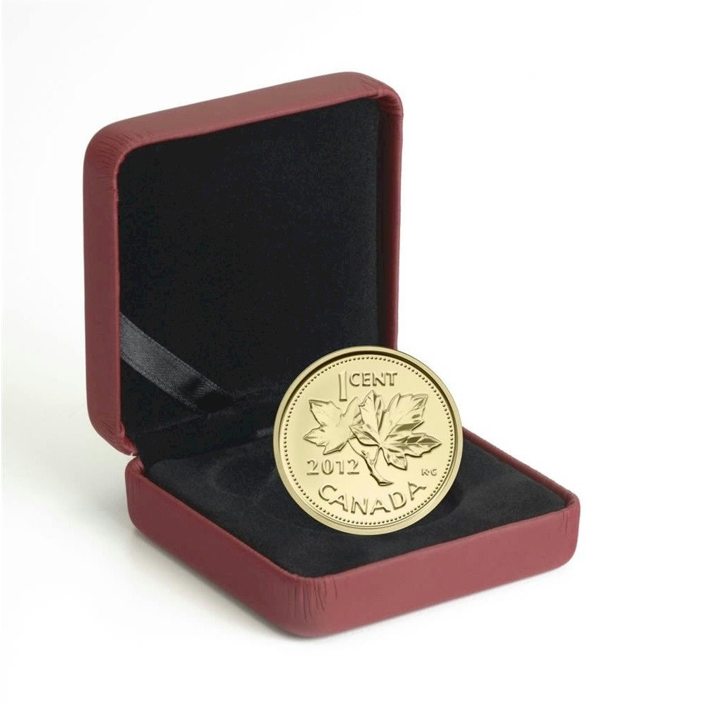2012 Canada 1-cent Farewell to the Penny 1/25thoz. Gold Coin (No Tax)