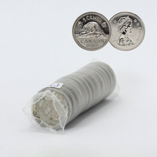 1987 Canada 5-cent Original Roll of 40pcs