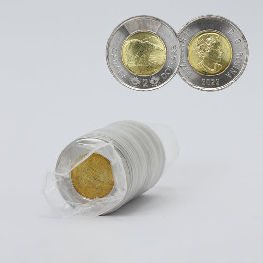 2022 Canada $2 Polar Bear Regular Wrapped Roll of 25pcs