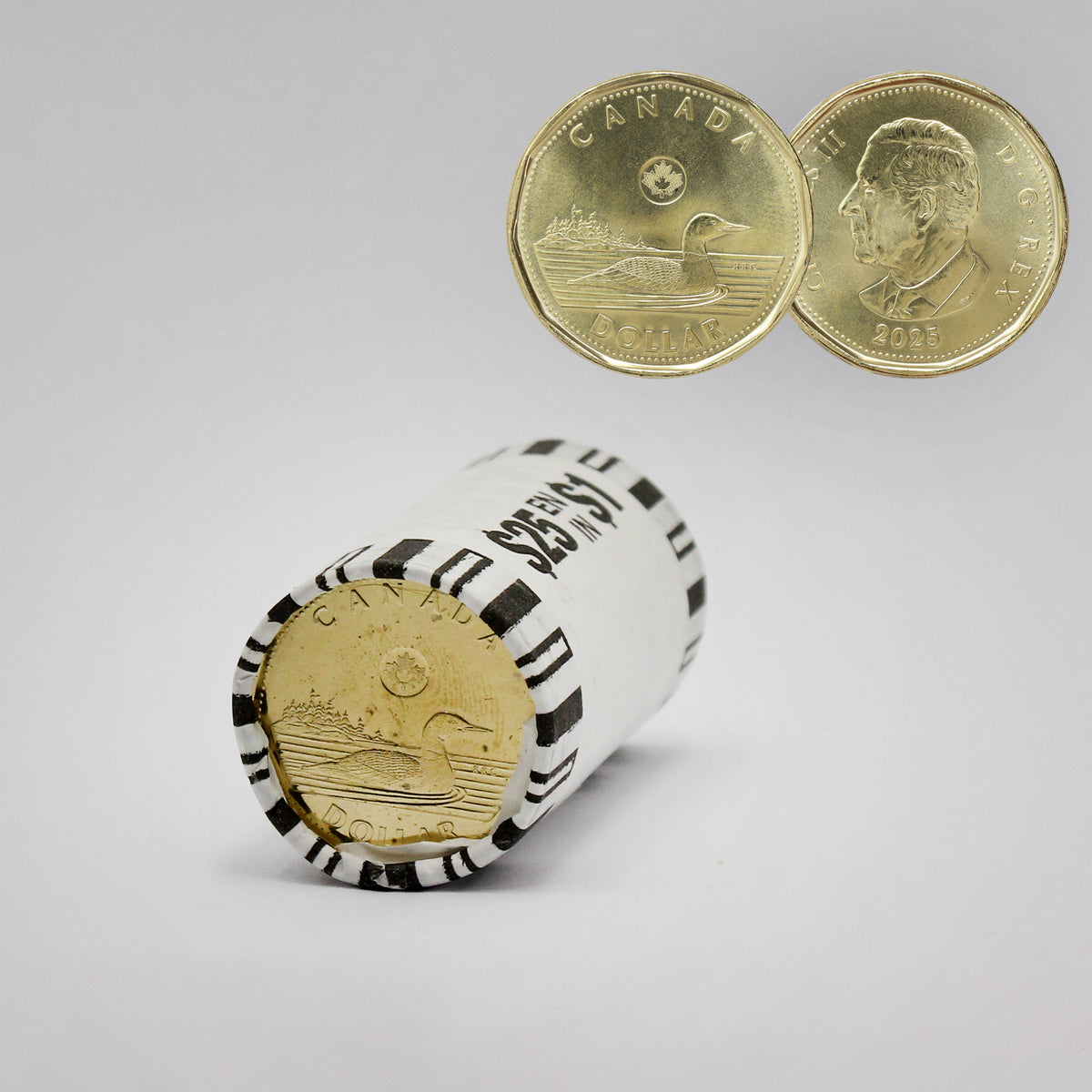 2025 Canada Dollar Loon Original Wrapped Roll of 25pcs