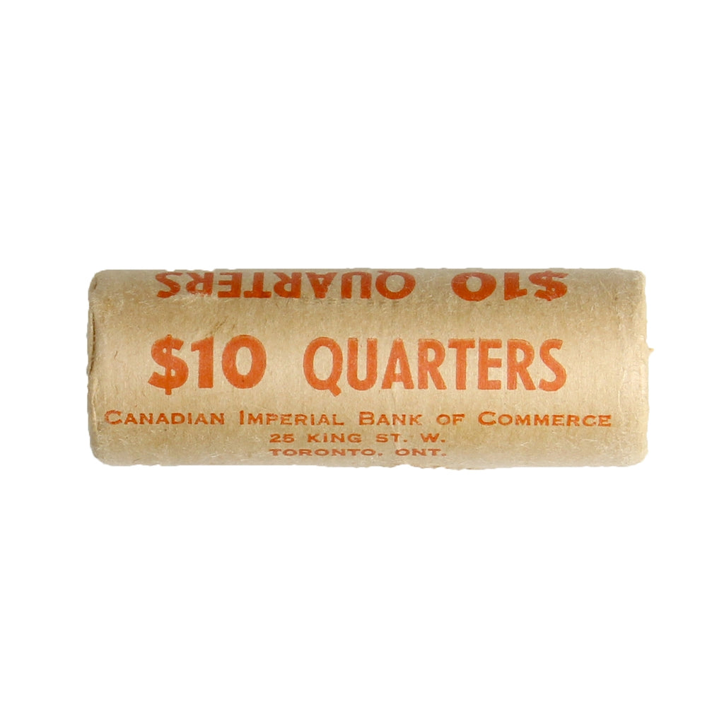 1977 Canada 25-cent Original Roll of 40pcs (rolls are a bit loose in roller)