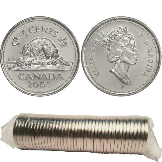 2001-P Canada 5-cent Original Roll of 40pcs