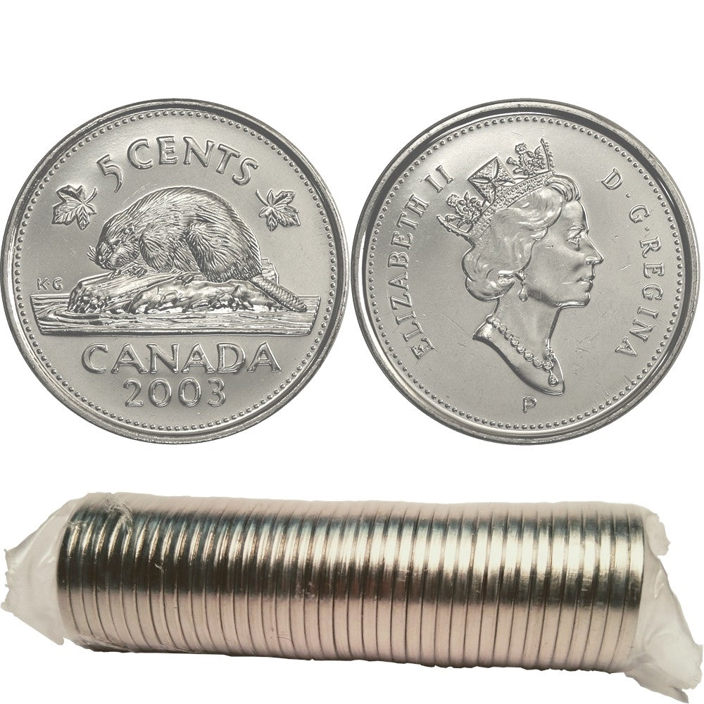 2003-P Old Effigy Canada 5-cent Original Roll of 40pcs