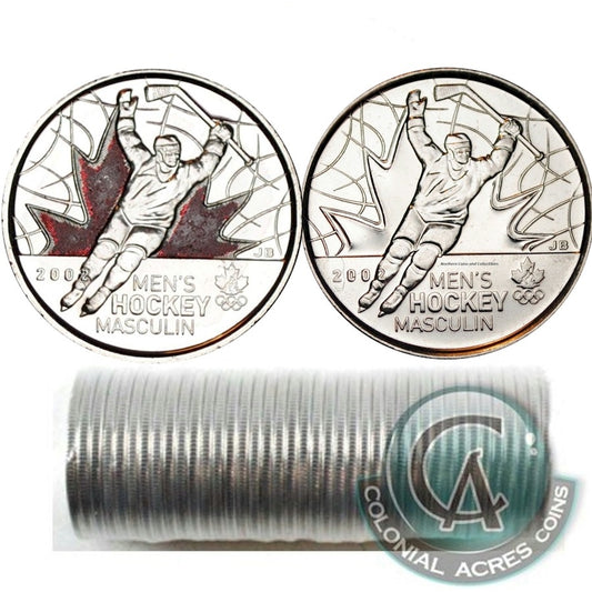2009 Men's Hockey Canada 25-cents Original Roll of 40pcs (Some Coloured)