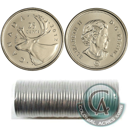 2012 Canada Caribou 25-cent Original Roll of 40pcs.