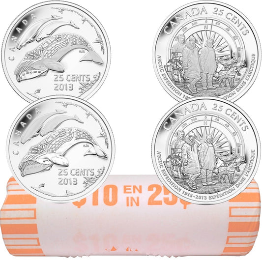2013 Canada 25-cents Life in the North & Arctic Expedition Original Roll