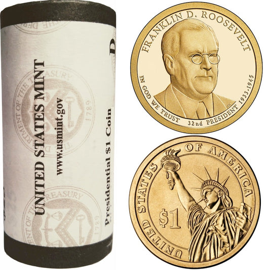 2014 US Presidential Dollar - Franklin D. Roosevelt P - Roll of 25pcs