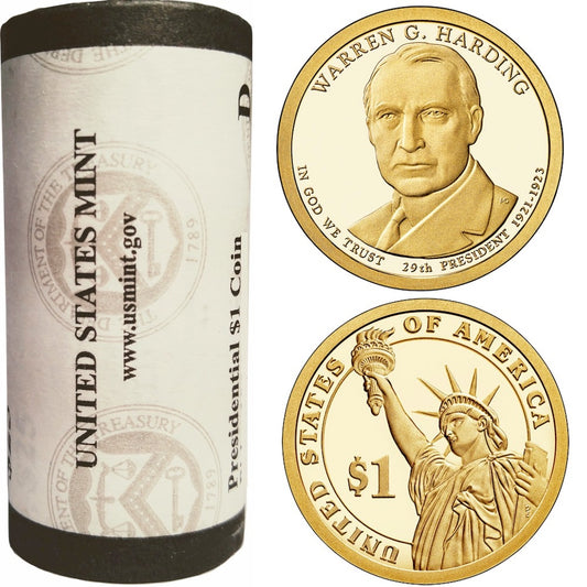 2014 US Presidential Dollar - Warren G Harding P - Original Roll of 25pcs