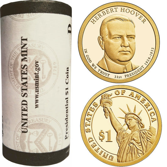 2014 US Presidential Dollar - Herbert Hoover P - Original Roll of 40pc