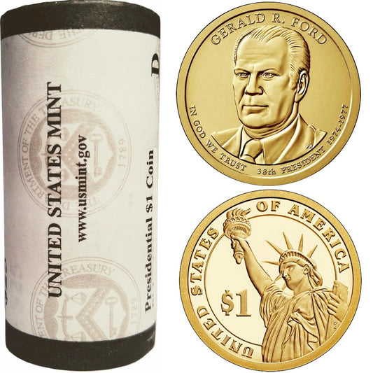 2016 US Presidential Dollar - Gerald Ford P - Original Roll of 25pcs