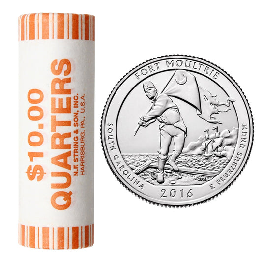 2016 US National Parks Quarters - Fort Moultrie P - Original Roll of 40pcs