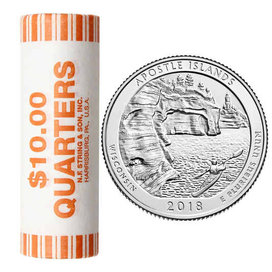 2018-D USA National Parks Quarter - Apostle Islands Original Roll of 40pcs