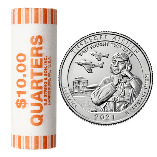 2021 D USA National Parks Quarters - Tuskegee Airmen Original Roll of 40pcs