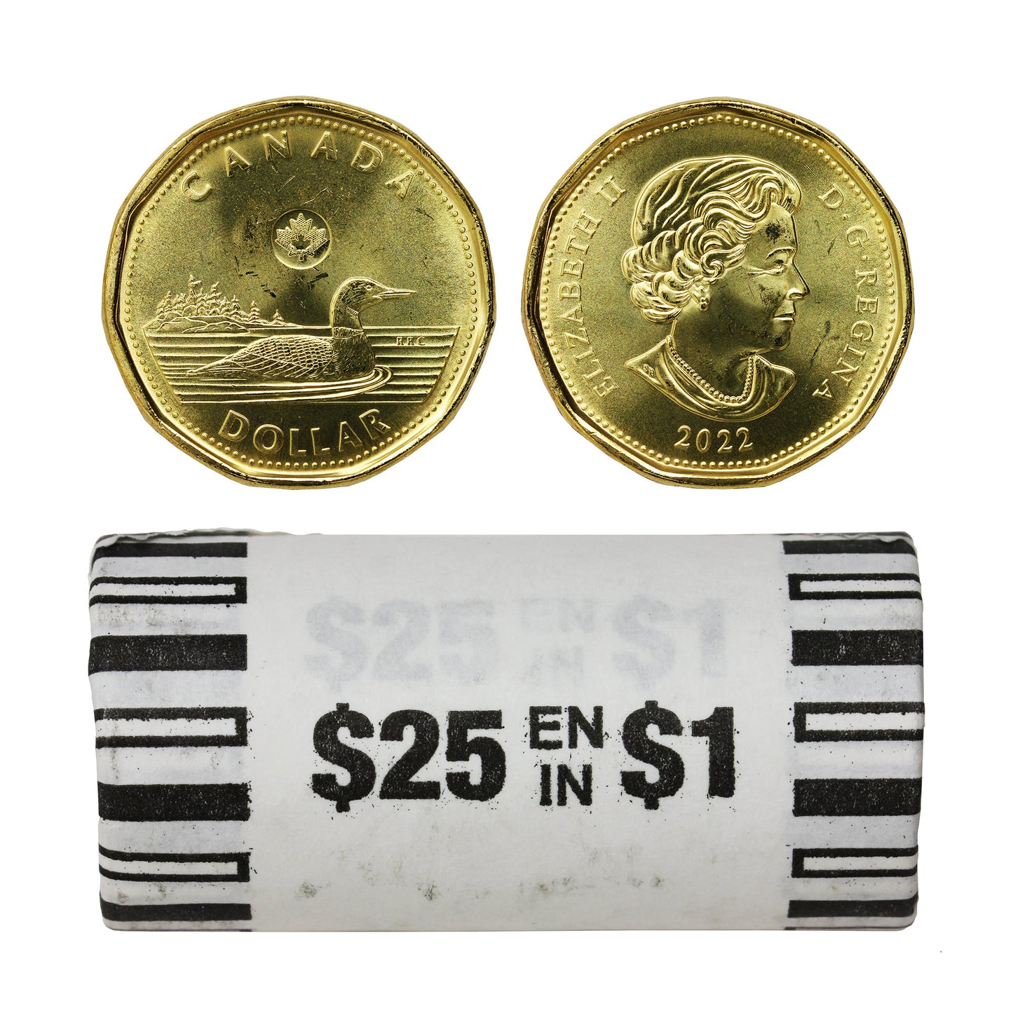 2022 Canada Loon Dollar Original Wrapped Roll of 25pcs