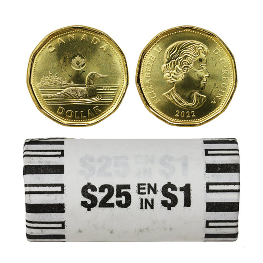 2022 Canada Loon Dollar Original Wrapped Roll of 25pcs