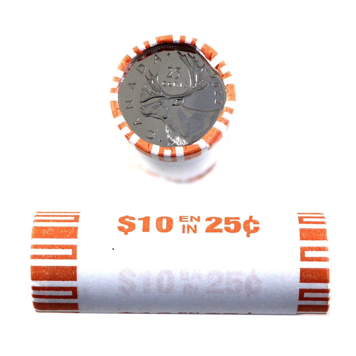 2022 Canada 25-cent Caribou Regular Wrapped Original Roll of 40pcs