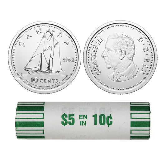 2023 Canada King Charles III 10-cent Original Wrapped Roll of 50pcs