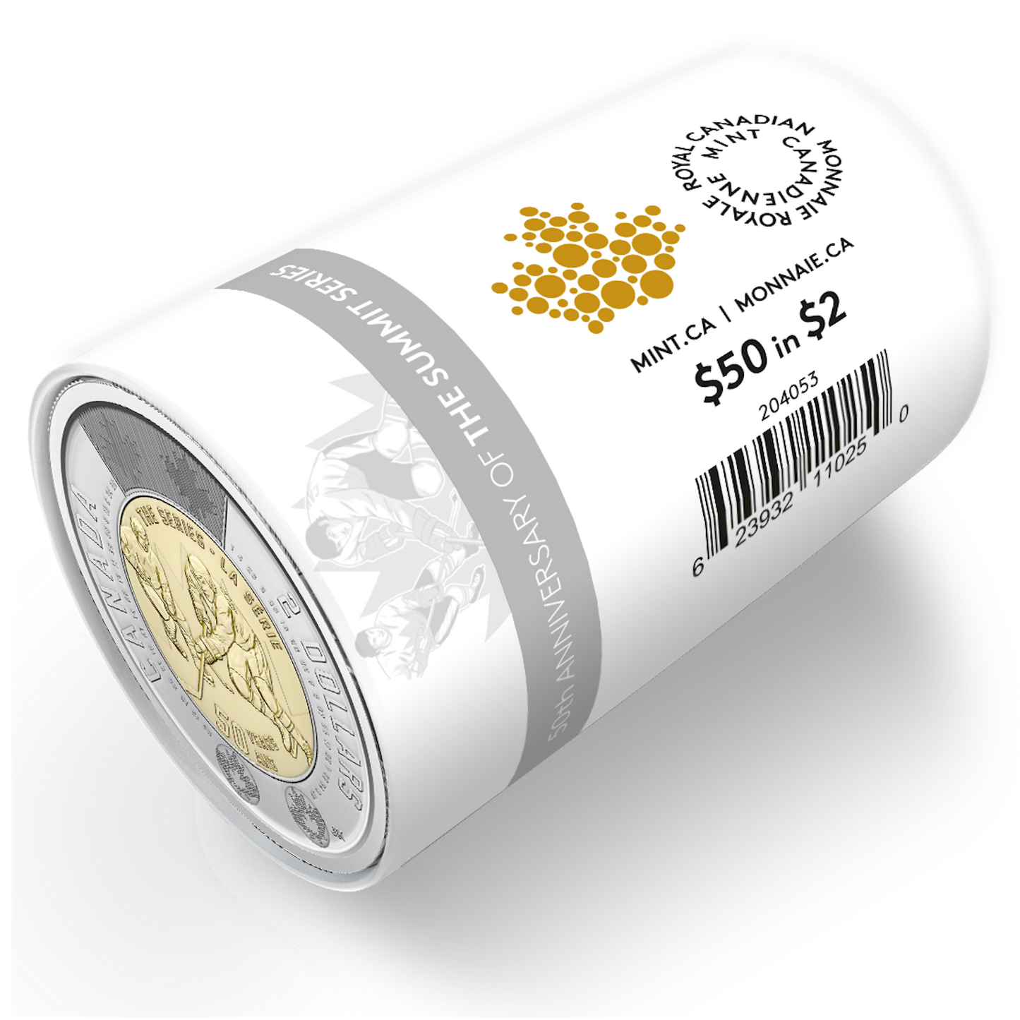 2022 Canada $2 Uncoloured 50th Anniversary of the Summit Series Special Wrap Roll of 25pcs