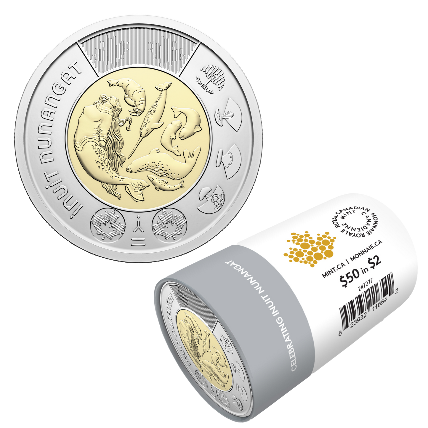 2024 Canada $2 Uncoloured Celebrating Inuit Nunangat Special Wrapped Roll of 25pcs