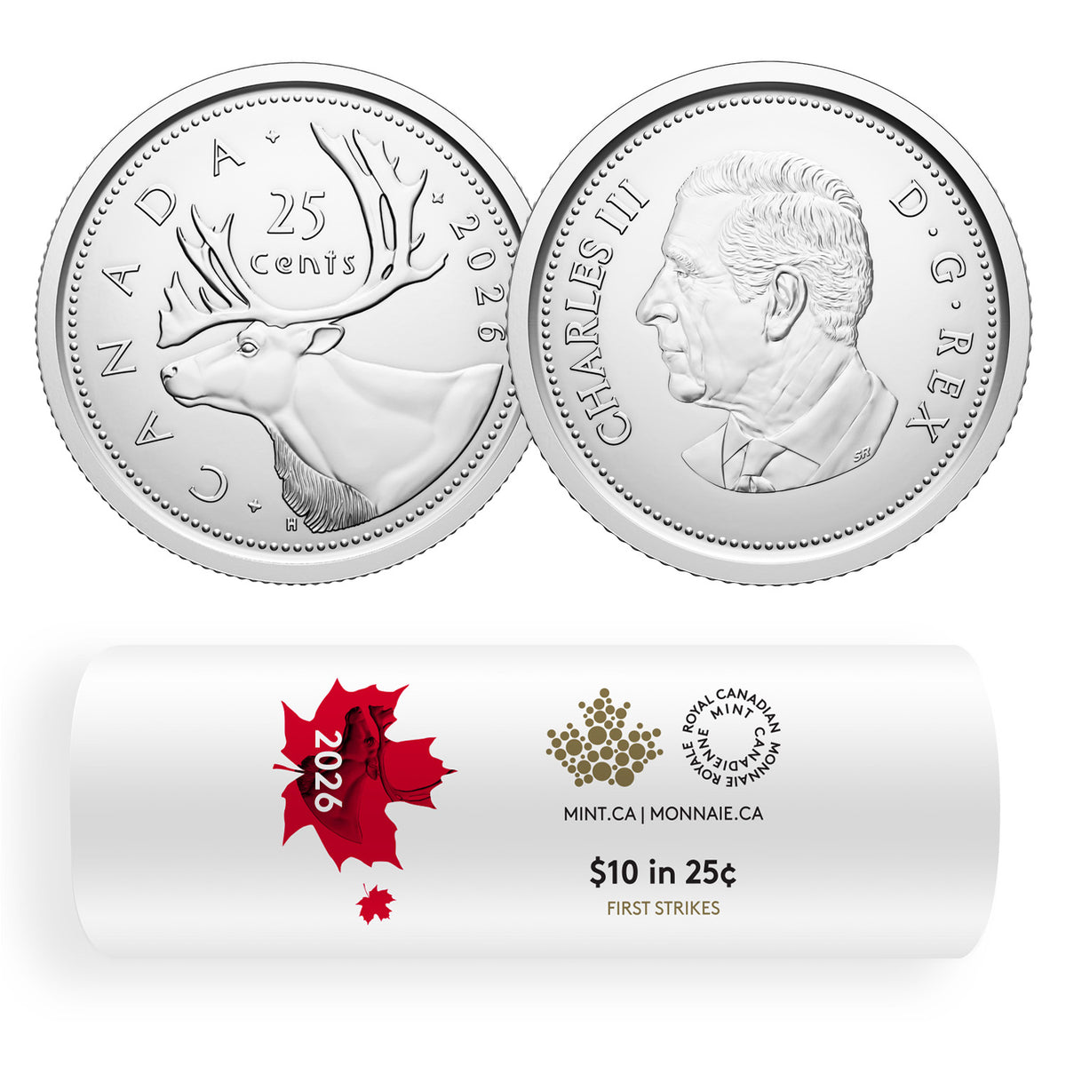 2026 Canada 25-cents Special Wrapped Roll of 40pcs