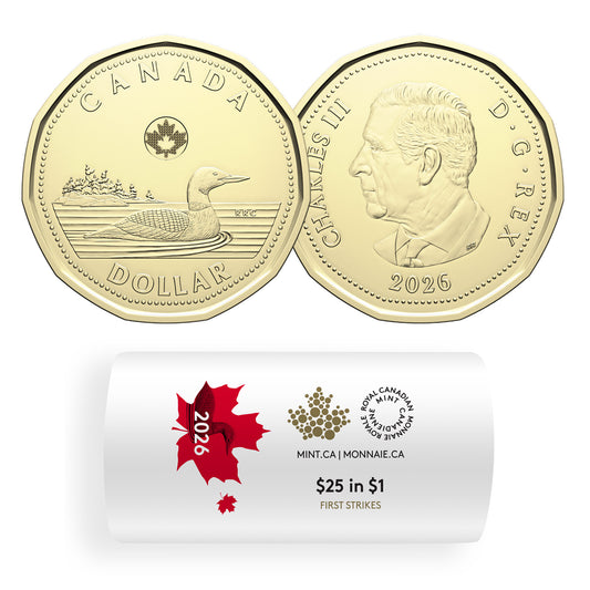 2026 Canada Loon Dollar Special Wrapped Roll of 25pcs