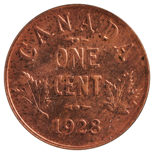 1928 Canada 1-cent Brilliant Uncirculated (MS-63) Scratched