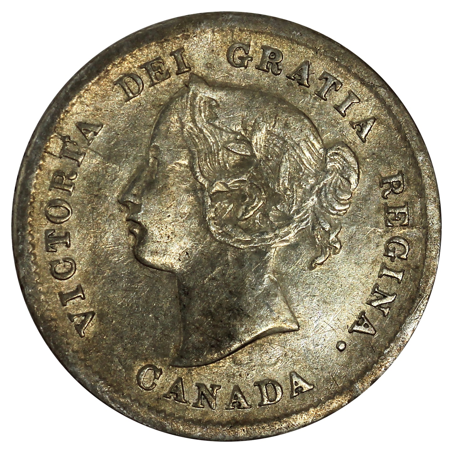 1872H Canada 5-cents Extra Fine (EF40) Scratched