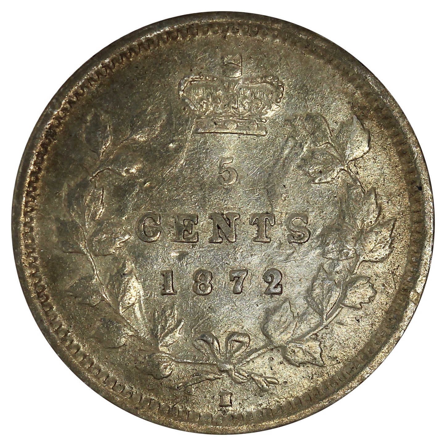 1872H Canada 5-cents Extra Fine (EF40) Scratched