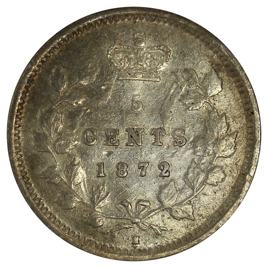 1872H Canada 5-cents Extra Fine (EF40) Scratched