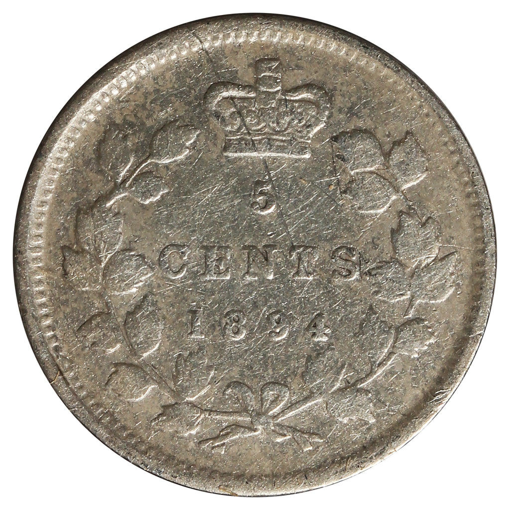 1894 Canada 5-cents VF-EF (VF-30) Scratched