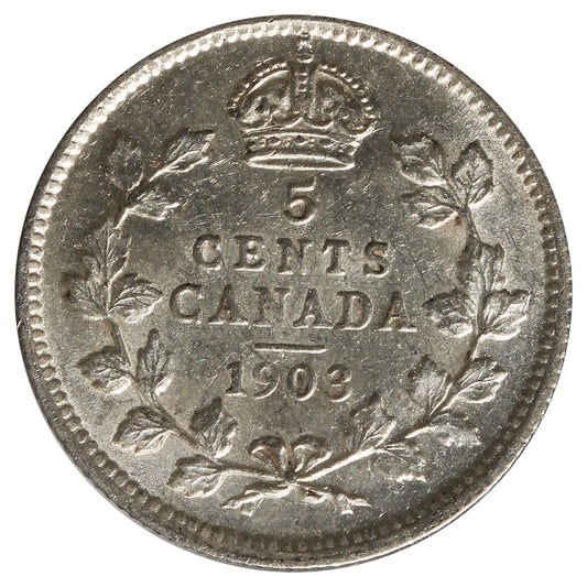 1903 Canada 5-cents EF-AU (EF-45) Scratched