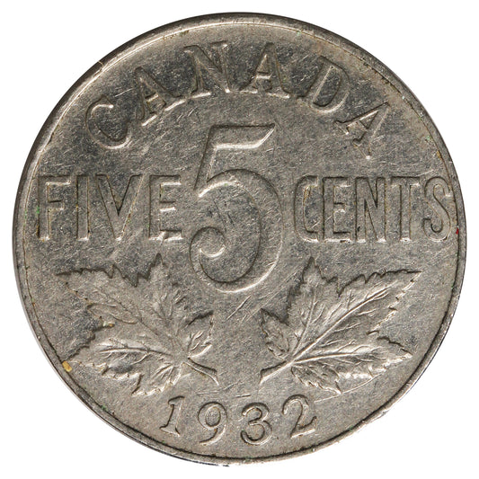 1932 Canada 5-cents Very Fine (VF-20) Impaired