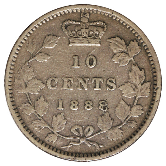 1888 Canada 10-cents Very Fine (VF-20) Scratched