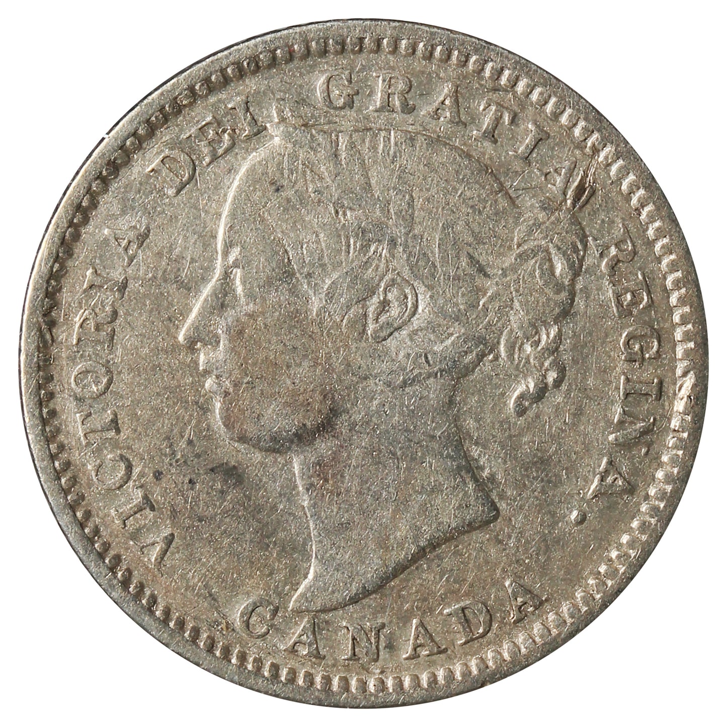 1894 Obv. 6 Canada 10-cents Very Fine (VF-20) Scratched