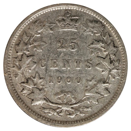 1900 Canada 25-cents VF-EF (VF-30) Scratched
