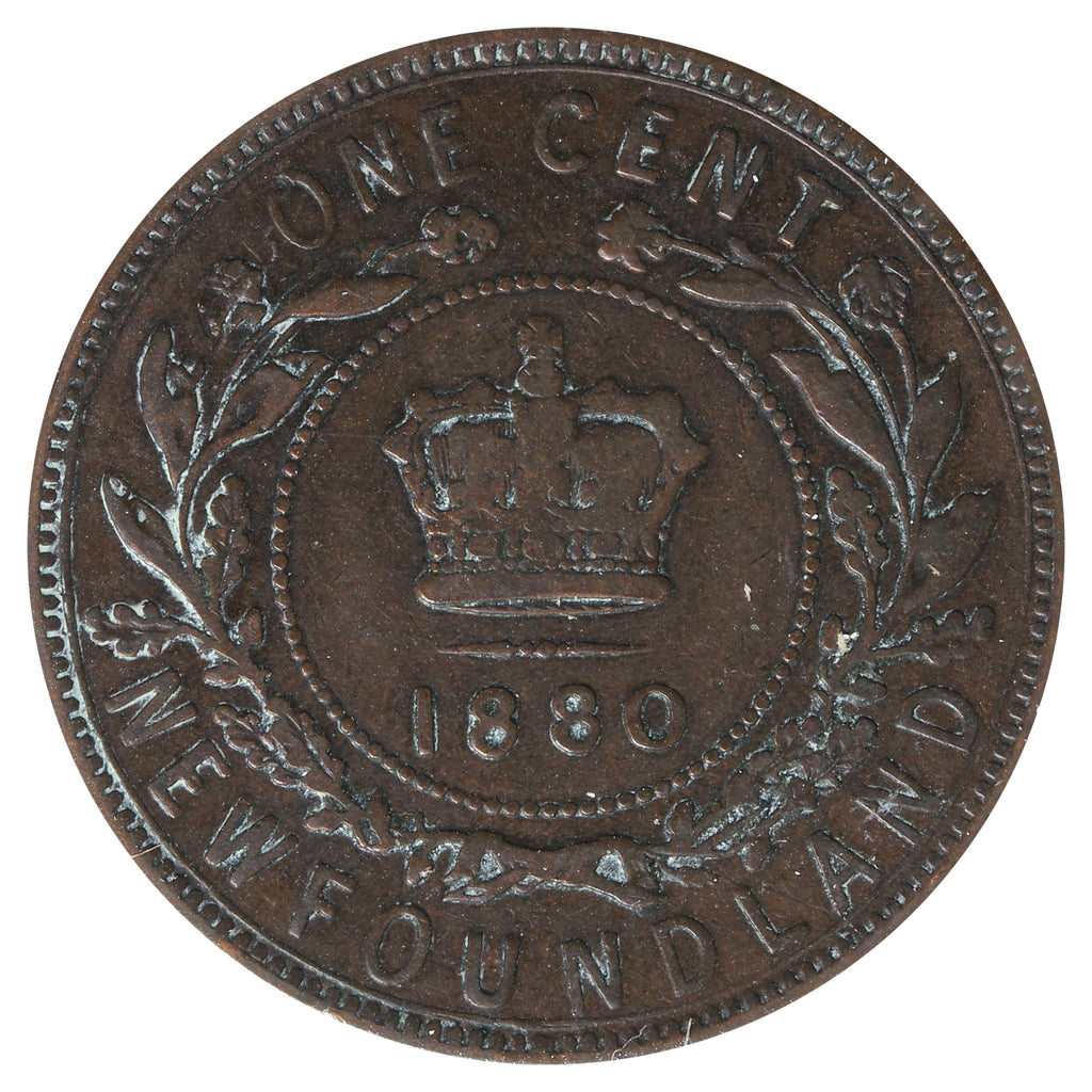 1880 R.O L.D Newfoundland 1-cent Very Fine (VF-20) Impaired