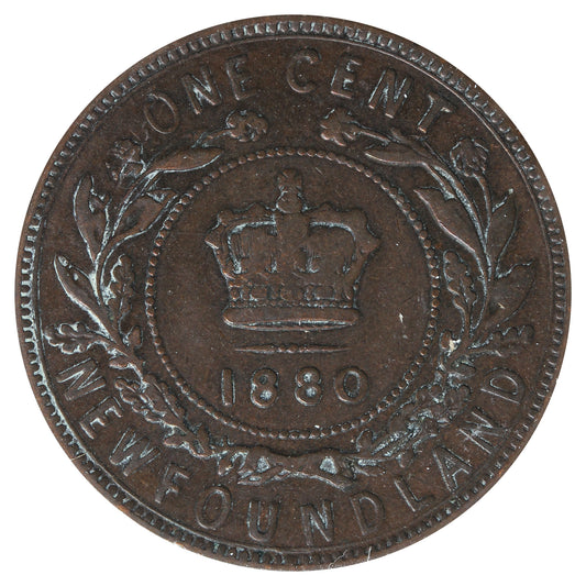 1880 R.O L.D Newfoundland 1-cent Very Fine (VF-20) Impaired