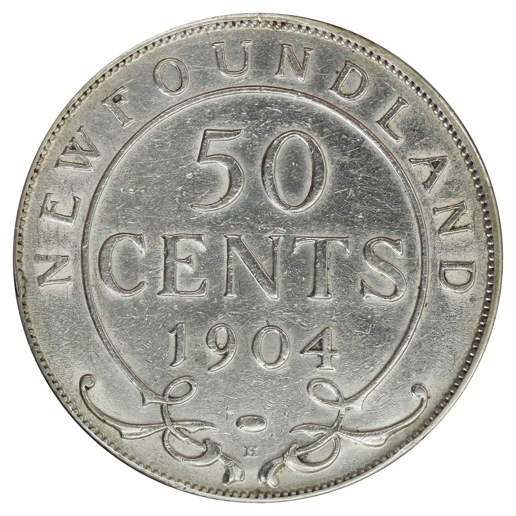 1904H Newfoundland 50-cents Extra Fine (EF-40) Cleaned