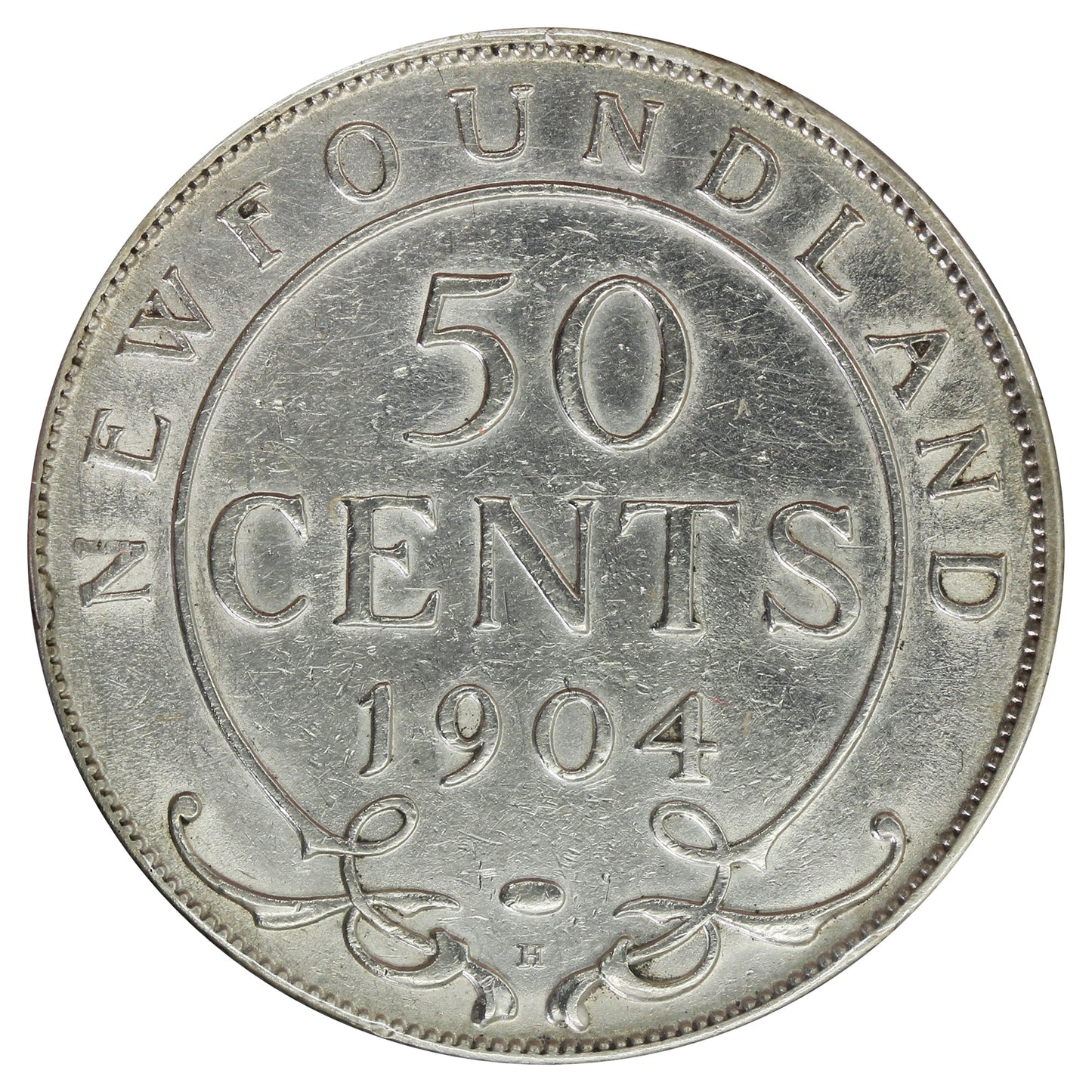 1904H Newfoundland 50-cents Extra Fine (EF-40) Cleaned